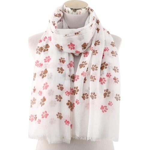 2020 New Fashion Bear Paw Print Fringe Scarves Shawls Animal Dog Paw Wrap Scarf Hijab Muffler Wholesale 10pcs/lot Free Shipping