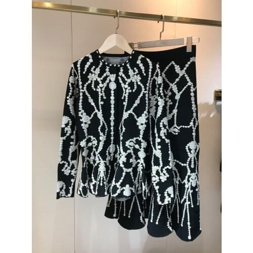 New ladies fashion 2021 printed suit jacket + skirt 2 piece set 1216