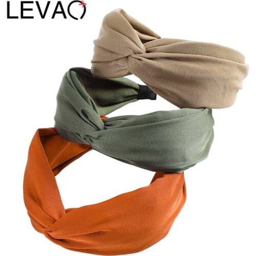 LEVAO Fashion Cross Headband Hair Hoop Bezel for Women Hairband Wide Turban Band Headbands Girls Headwear Hair Accessories