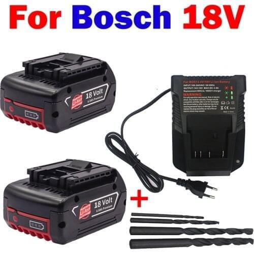 Vakaumus 2021/ For Bosch 18V Battery 6.0ah Backup Battery Portable Replacement BAT609 With Indicator Light With Charger