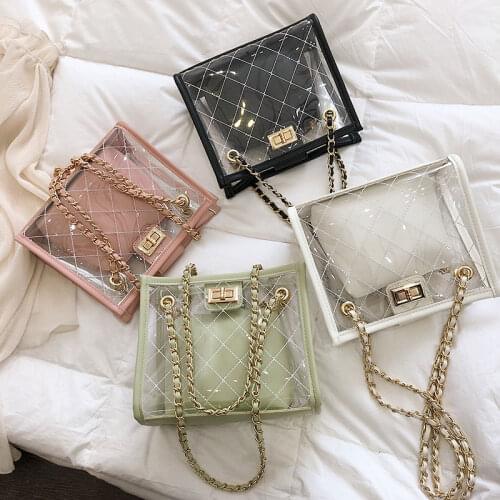 DORANMI Diamond Lattice Shoulder Bags Totes Bag 2020 Womens Handbag Transparent Composite Bag Female Handbags Bolsos BG578