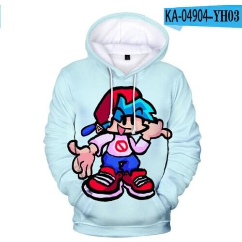 Cartoon game hoodie Friday Night Funkin 3D printing hooded sweatshirts for men and women fashion Harajuku street childrens tops