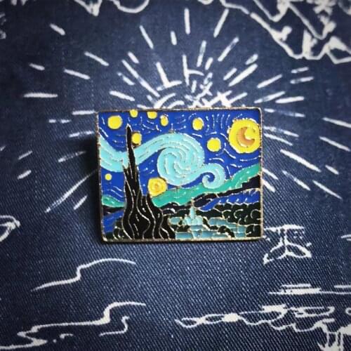 Van Gogh Starry Night Enamel Pin Brooch