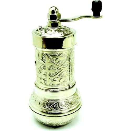 WONDERFUL MILL PERFECT OTTOMAN Cast Decorative Silver Coffee And Spice Grinder Object FREE SHIPPING