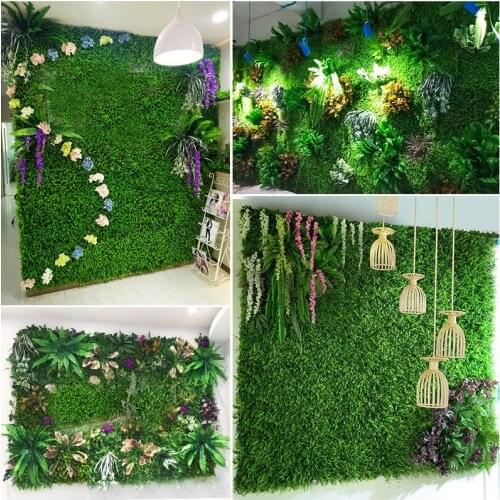 Green Plant Wall Artificial Lawn Boxwood Hedge Garden Backyard Home Backdrop Decor Simulation Milan Grass Outdoor Flower Wall