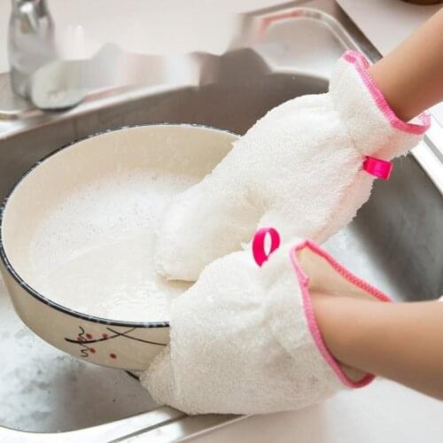 Bamboo Fiber Dishwashing Gloves Women For Dishwashing Oil Household Cleaning Waterproof Gloves Single Kitchen Accessories