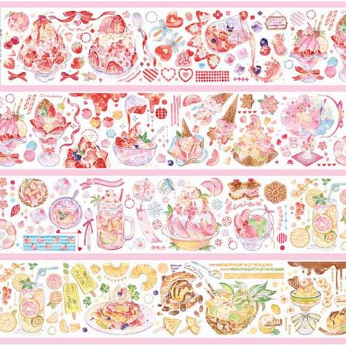 1 Loop Midsummer Sweet Time Wild Sunflower Crystal Pet Washi Tape Paper Fruit Collage