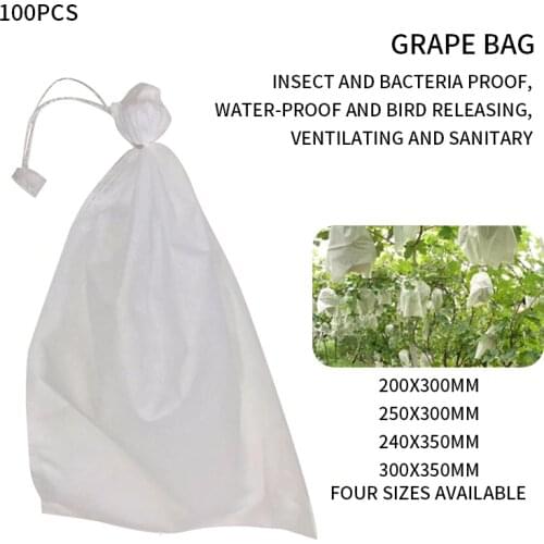 100Pcs Grape Protection Bags For Fruit Vegetable Grapes Mesh Bag Against Insect Pouch Waterproof Pest Control Anti-Bird Garden
