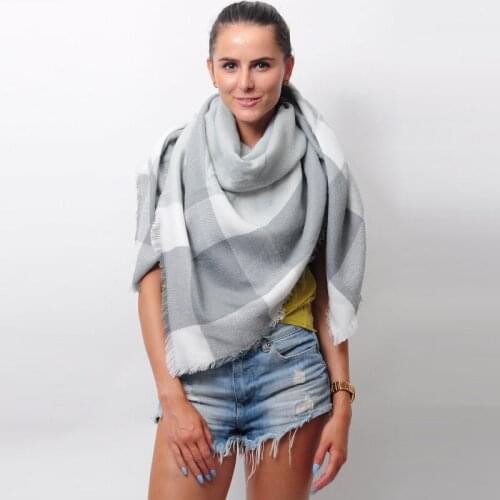 2018 Brand New Design Womens Fashion Scarf Top quality Blankets Soft Cashmere Winter warm Square Plaid Shawl Size 140cmx140cm