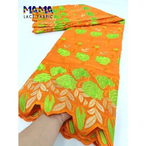 2021 New Style African Lace Fabric Embroidery Swiss Voile Lace In Switzerland 100% Cotton Dry Lace For Daily Cloth Sew 5 Yards