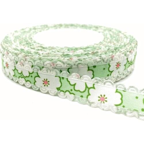 5Yards/lot 18mm Cotton Ribbon Handmade Design Printed Cotton Ribbons For Wedding Christmas Decoration DIY Sewing Fabric #06