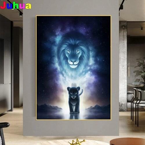 Cat Lion DIY 5D Diamond Painting Animal Full Round square Diamond Embroidery Mosaic stitch Picture of Rhinestone Home Decor