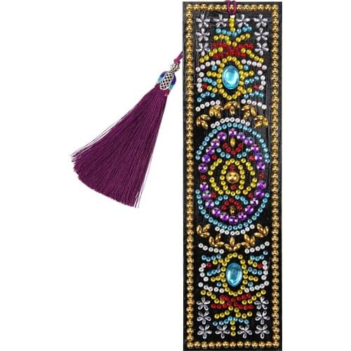 Diamond Painting Bookmark Datura Flowers Diamond Embroidery Tassel Book Marks for Children Christmas Gifts for Kids Art