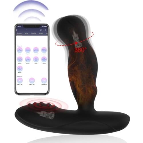 Heating Wireless APP 360° Prostate Massager Male Butt Plug Vibrators Anal Plug Sex Toy For Men Women Vaginal Clitoral Stimulator
