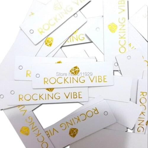Customized earring tags/jewelry tags/price tags/packing labels/clothing tags with golden stamping logo/hang tag 1000 pcs a lot