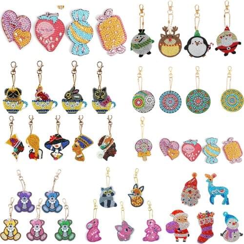 5pcs Seahorse DIY Full Drill Special Shaped Diamond Painting Keychain Craft Cross Stitch Embroidery Women Bag Key Chain