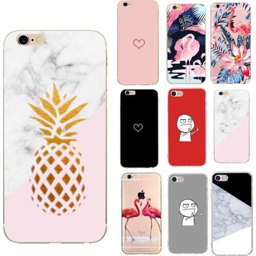 For capinha iphone 7 8 plus love flamingos Glitter patterned soft for fundas iphone 6s 6 s iphone7 8plus 5 5s se case