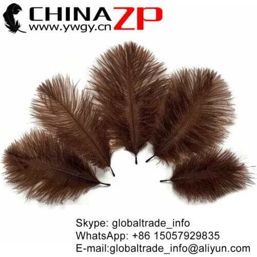 CHINAZP Factory 200pcs/lot 20-25cm(8-10inch) Cheap Wholesale Dyed Brown Ostrich Confetti Feathers