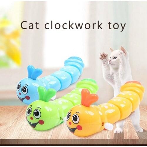 Pet Cat Chases Creative Funny Clockwork Spring Power Caterpillar Toy Cat Dog Playing Toy Mechanical Motion Pet Accessories