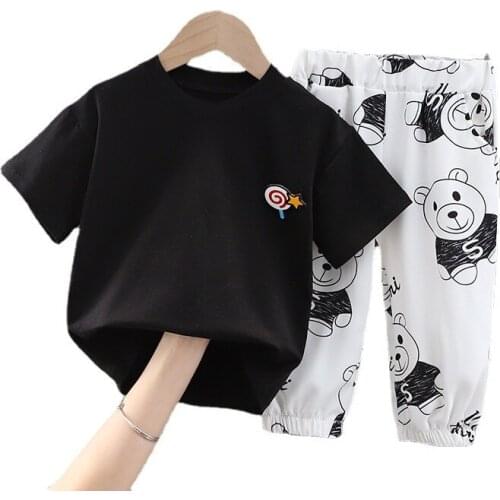 New Summer Kids Cartoon Clothes Suits Children Boy Girls T Shirt Shorts 2Pcs/sets Baby Infant Casual Clothing Toddler Sportswear