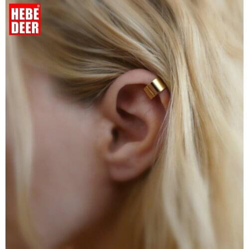 HebeDeer Fashion Earring Clips Simple Pierced Ladies Fashion Ear Sleeves Clips Jewelry Cuff Earrings Alloy Non Piercing Casual