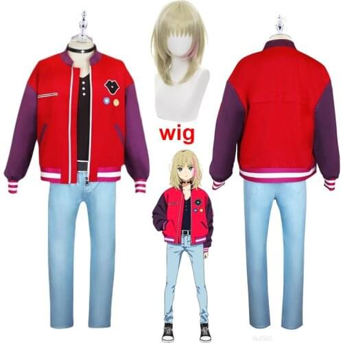 Kawai Rika Jacket Anime WONDER EGG PRIORITY Same Type Kawai Cosplay Costume Red Jacket High Quality Coat Pants Belt Outfits