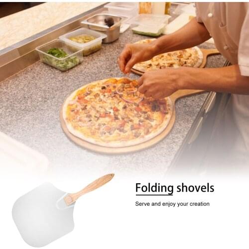 Pizza Peel Metal Pizza Paddle For Homemade Pizza Shovel With Wooden Handle Baking Spatula Pizza Transfer Tool