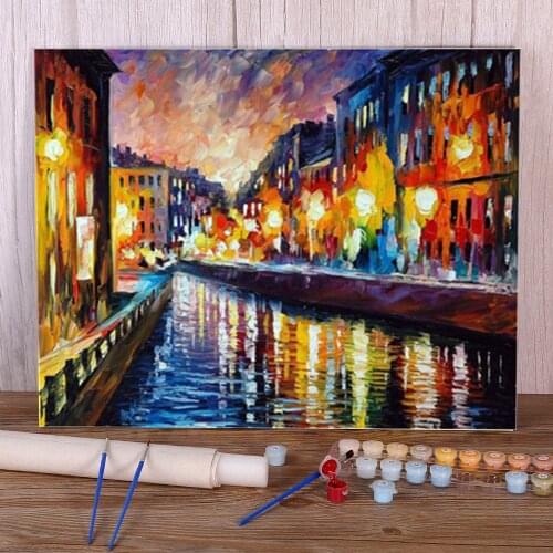 Landscape DIY Painting By Numbers Kit Oil Paints 40*50 Oil Painting Home Decoration Crafts For Adults Wall Art Handiwork