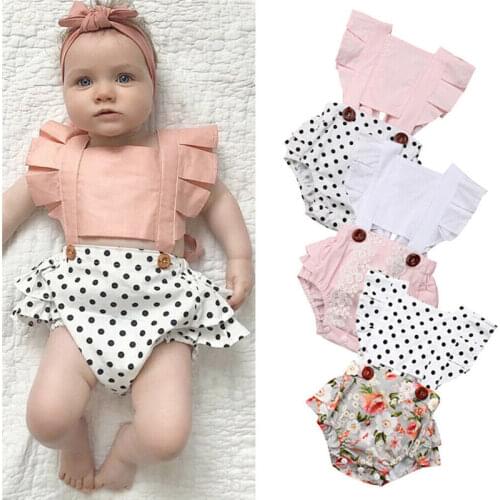 Pudcoco US Stock New Hot Newborn Toddler Baby Girl Ruffle Backless Bodysuit Jumpsuit Cotton Soft Outfit Summer