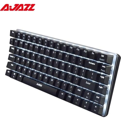 Original Ajazz AK33 Mechanical Gaming Keyboard 82 Keys Wired RGB Blue Switch for PC Games with Ergonomic Cool LED Backlit