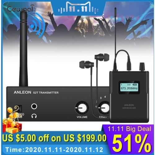 NEW For ANLEON S2 Wireless In-ear Monitor System UHF Stereo IEM System Stage Monitoring 863-865Mhz NTC Antenna Xiomi