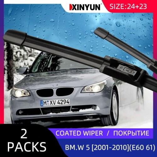 Coated Front Wiper Blades For BMW 5 Series E60 E61 2003 - 2010 Windshield Windscreen Front Window 24"+23"