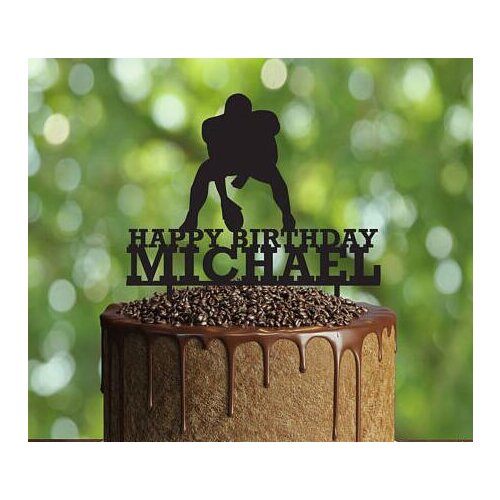 Personalized name American football birthday Acrylic cake toppers wedding christening baby shower baptism party decorations
