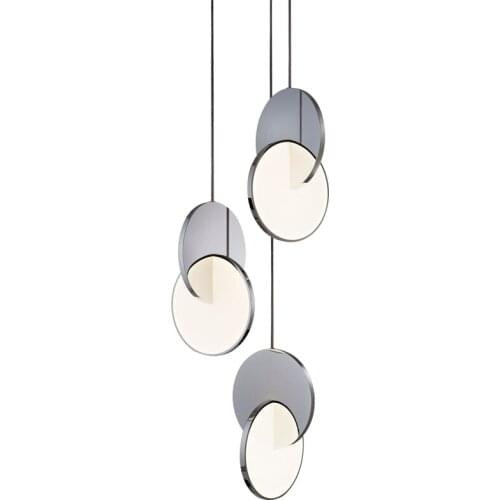 Modern New Ring Led Pendant Lights Geometric Circle Iron Small Hanging Lamp Dining Room Bedroom Decorative Indoor Lighting