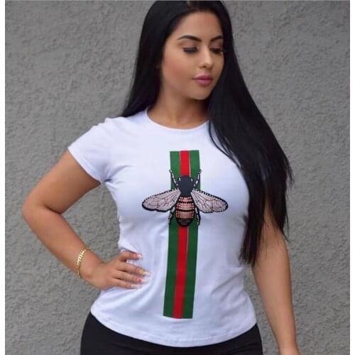 Short sleeve printed womens classic black and white two-tone mandy