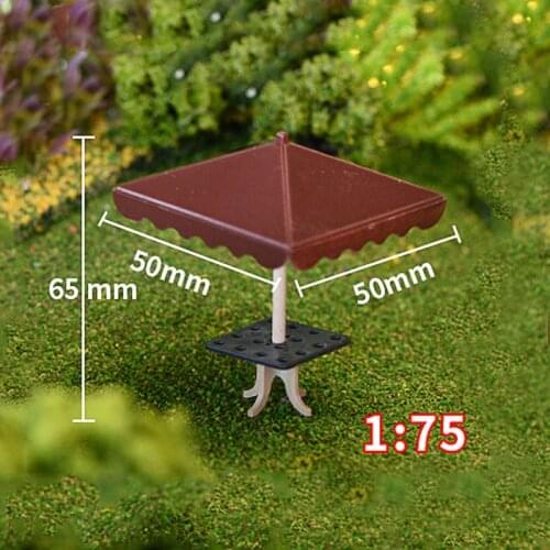 1/75 Scale Model Sun Umbrella Outdoor Landscape Umbrella ABS Square Mini Umbrella Building Scenery Sand Table Material
