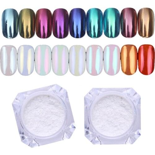 1g Mirror Glitter Nail Chrome Pigment Shell Dazzling DIY Salon Micro Powder Laser Nail Art Decorations