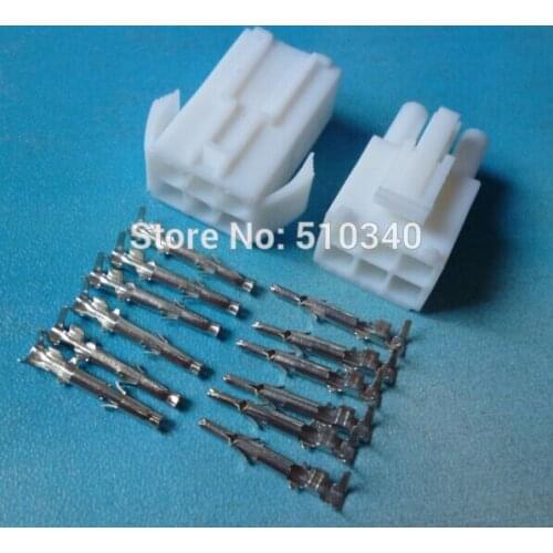 100sets 4.5mm 6P electrical car connector kits 6pin male female wire plug socket with terminals auto spare