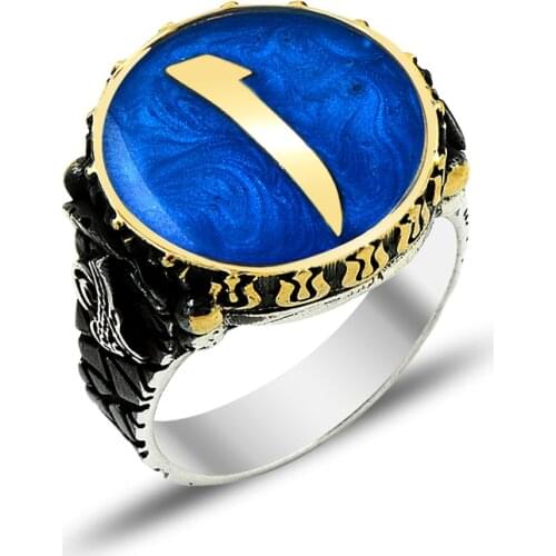 925 Silver Arabic Letter Printed Rings for Men