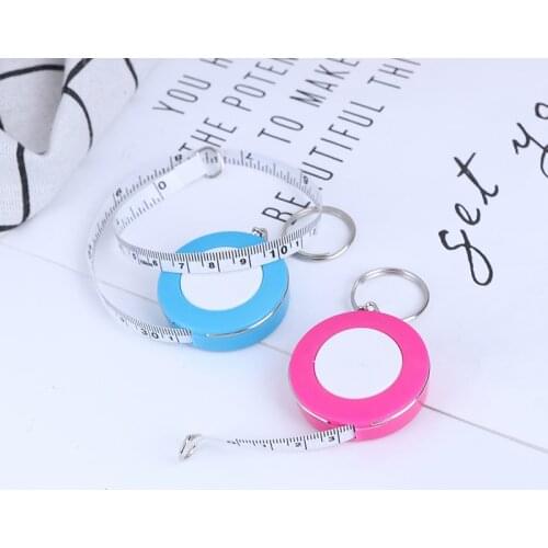 Candy Color Keychain 1.5m Retractable Ruler Centimeter/Inch Tape Measure Mini Ruler Cute Design Great for Travel Camping