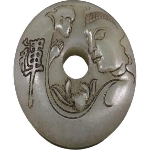 Qing Dynasty antiques (Tathagata Buddha) pendants, jade ornaments, antique and Tian Yu exquisite jade articles