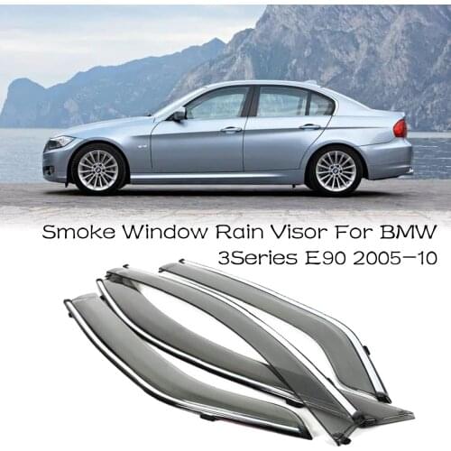 4pcs Smoked Clear Window Vent Shade Visor Wind Deflectors For BMW 3 Series E90 2005-2010