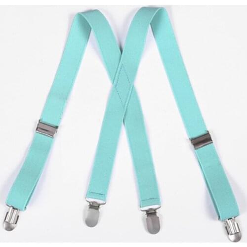 2.5cm Suspenders Children Boys Girls Elastic Braces X-Back Trousers Pants Holder Suspender Wedding Straps 4 Strong Metal Clips