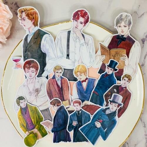 40pcs Creative gentleman background scrapbooking Stickers Decorative Sticker DIY