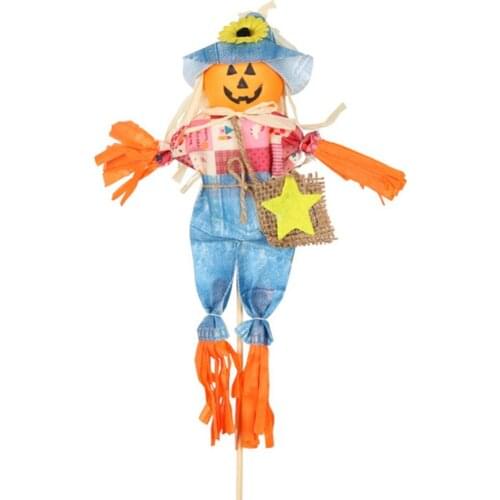 Halloween Scarecrow Doll Crafts Scarecrow Home Garden Pumpkin Hanging Mini Size Miniatures Party Suppliers