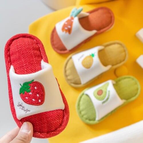 Cotton slippers spring summer autumn boys and girls childrens cotton shoes home floor antiskid indoor cotton slippers