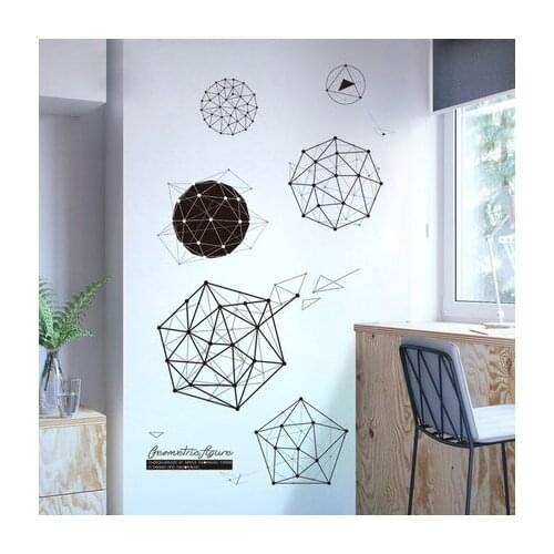 Creative Geometry 3D Wall Sticker Poster Black And White Wall Pictures for Living Room Stairs Wall Decals Personality Home Decor