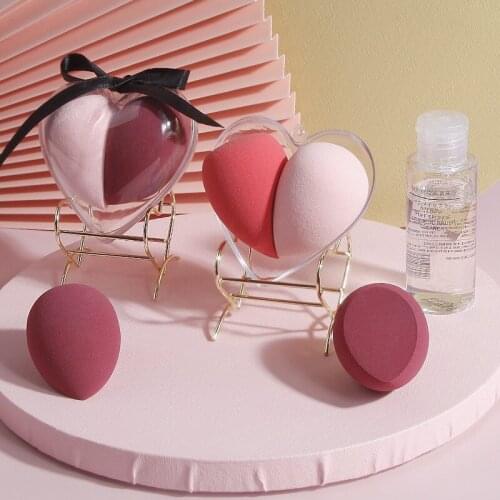Fashion Heart Box Sponge Cosmetic Puff Water Drop Soft Sponge Makeup Puff For Foundation Powder Cream Concealer Make up Tool