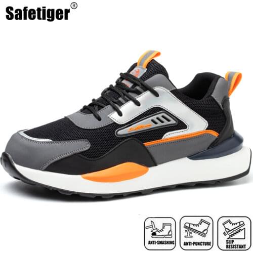 Steel Toe Shoes Mens Lightweight Air Cushion Sneakers Comfortable Slip Resistant Work Sneakers Safety Shoes Indestructible Shoe