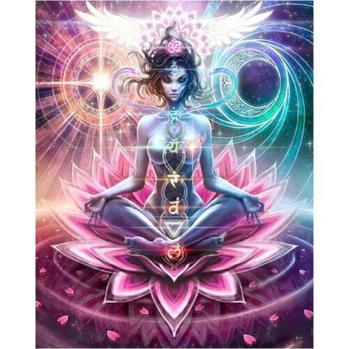 Painting By Numbers Lotus Buddha Drawing On Canvas HandPainted Gift Picture By Number Religion Character Kits Home Decor Gift